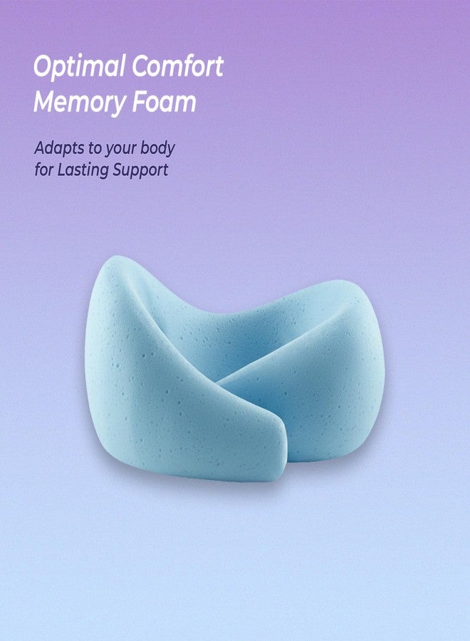 Billebon Gel Infused Memory Foam Neck Pillow, Travel Pillow with Adjustable Velcro Straps, Neck Pillow for Travelling & Flight Travel, Ergonomic Support for Comfort & Pain Relief(Grey Combo) - Image 2
